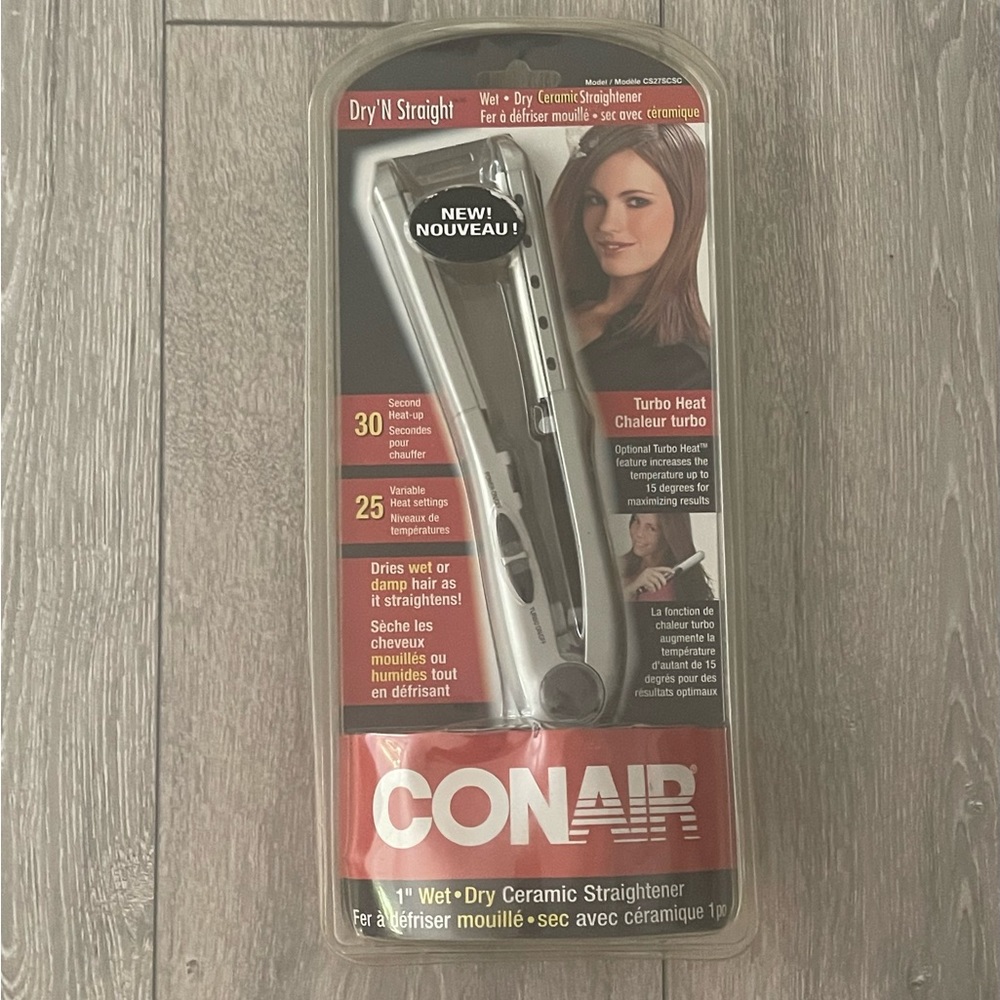 NWT Conair 1” Wet and dry ceramic straightener
